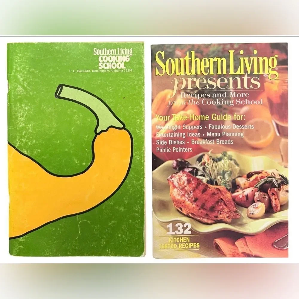 Southern Living Cooking School Cookbooks Vintage Set of 4 Collectible